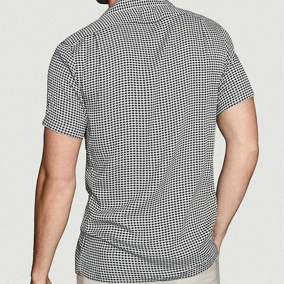 Men's Black and White Checkered Shirt - Picture 3 of 10